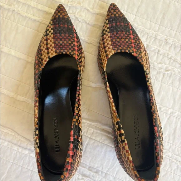 Ulla Johnson Woven Pointed-Toe Block Heel Pumps - Multicolor